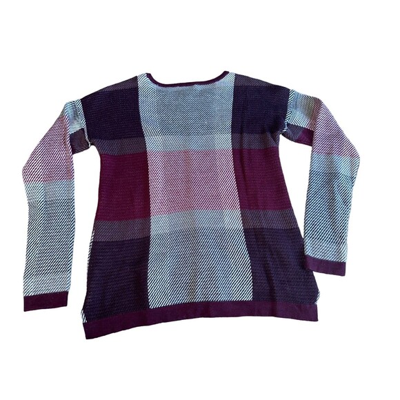 The Limited Maroon Boatneck Pullover Plaid Womens Small Knit Sweater - Picture 6 of 10
